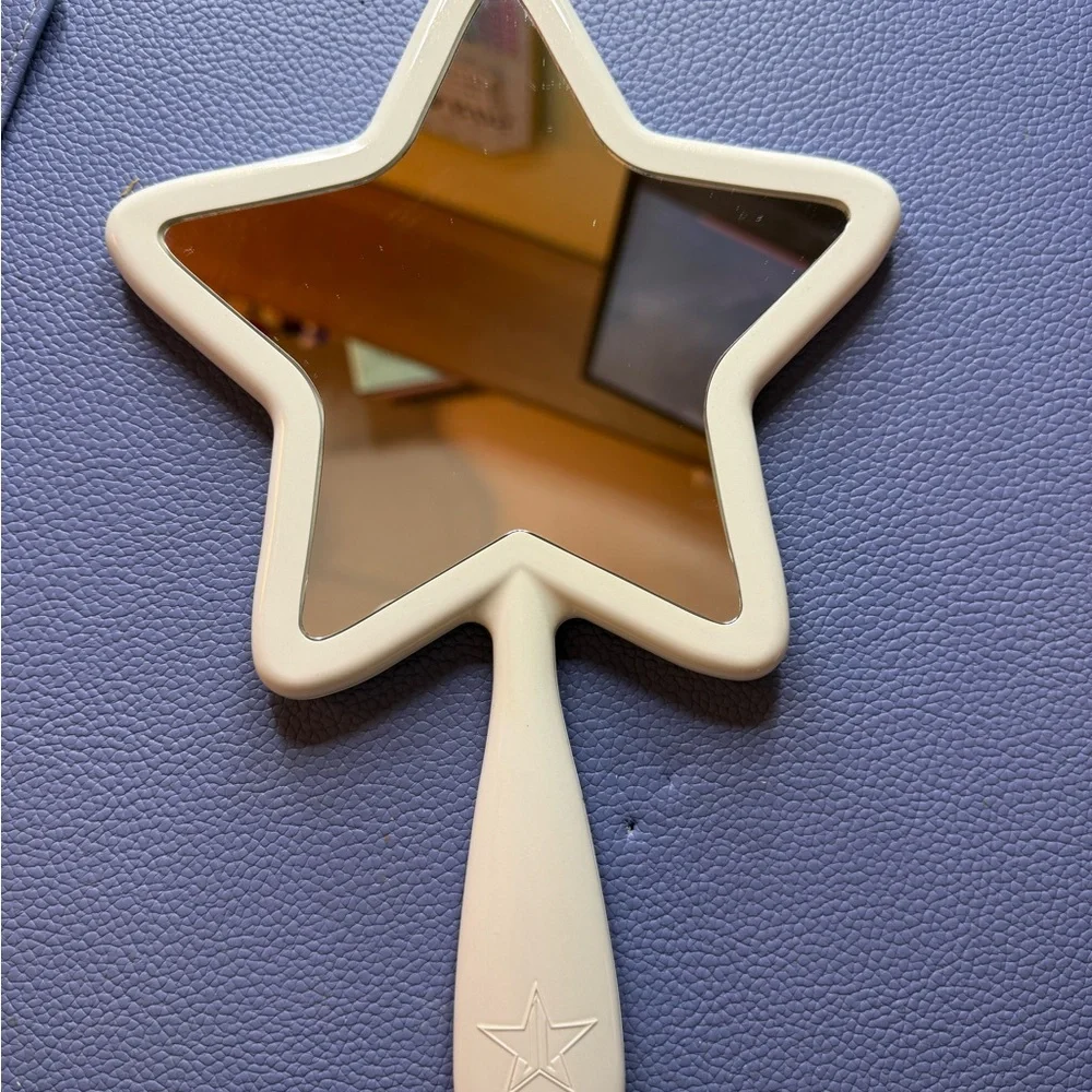 Jeffree Star Hand Mirror glitter white with Gold Logo